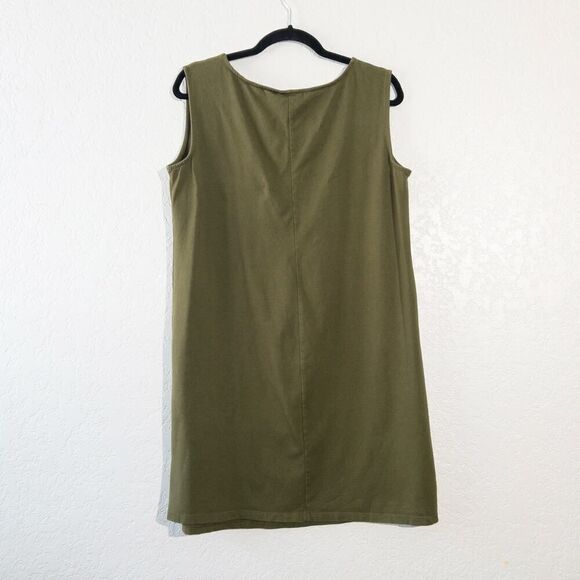 J.‎ Jill Olive Green Sleeveless Shirt Dress Size Medium Petite - Picture 5 of 5